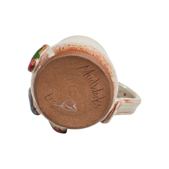 Mudworks USA Hand Made Pottery Mug Christmas Applied Stockings On Fireplace - Picture 8 of 11